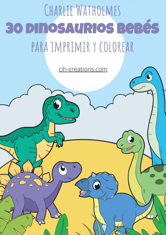 30 Dinosaurios beb&eacute;s para imprimir y colorear